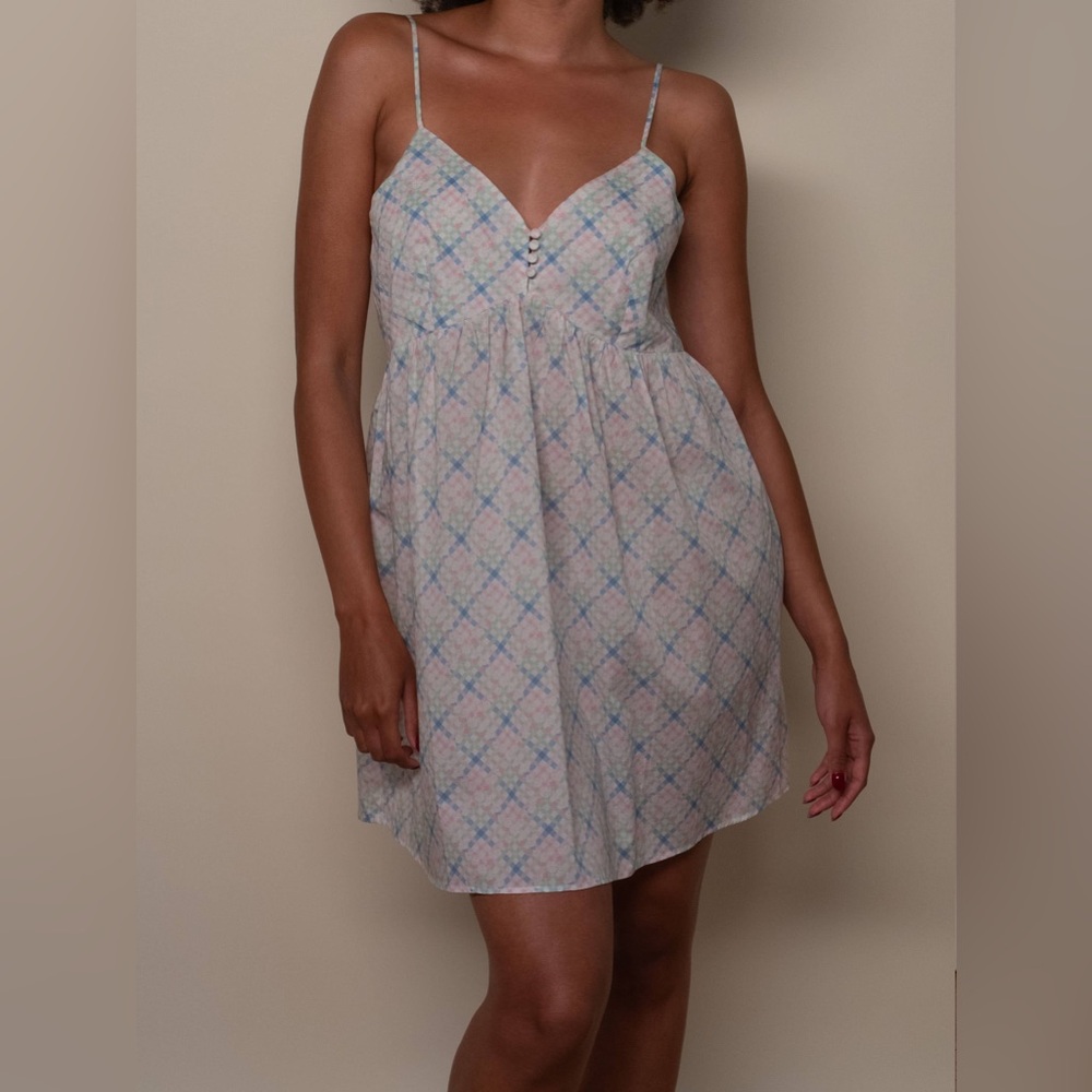 Djerf Avenue Airy Poplin Mini Dress Cottage Meadow
